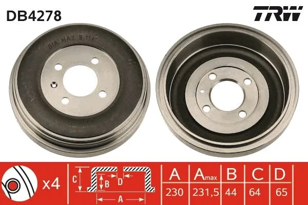 Tambor de Travão TRW DB4278