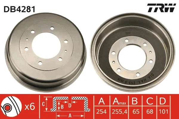 Tambor de Travão TRW DB4281