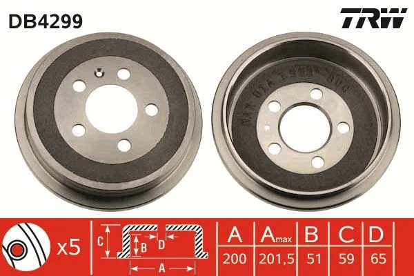 Tambor de Travão TRW DB4299