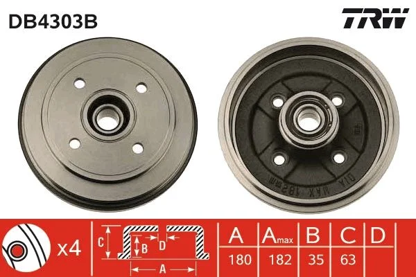 Tambor de Travão TRW DB4303B