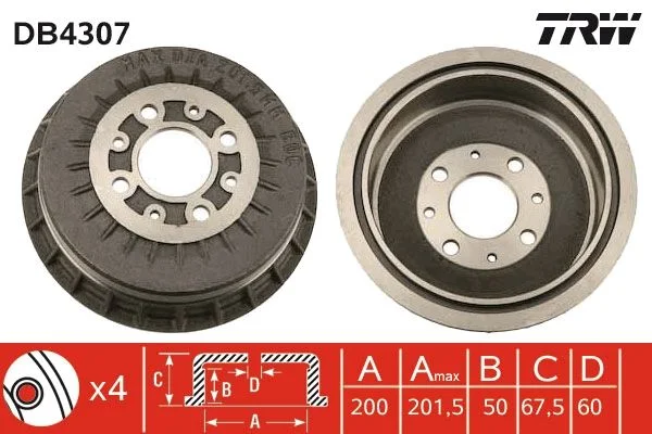 Tambor de Travão TRW DB4307