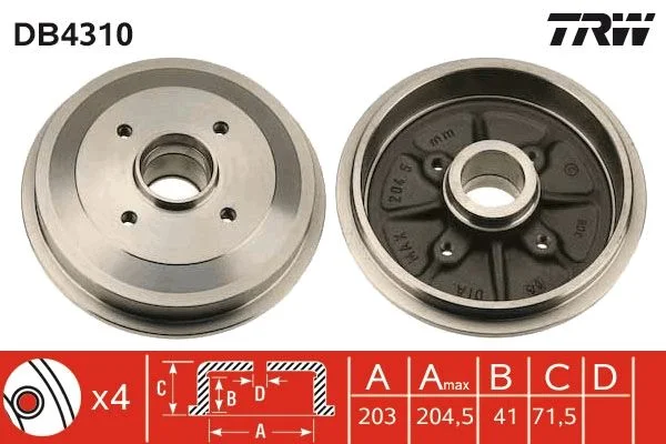 Tambor de Travão TRW DB4310
