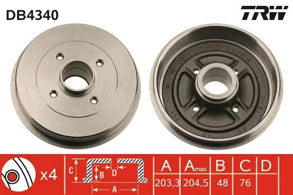 Tambor de Travão TRW DB4340