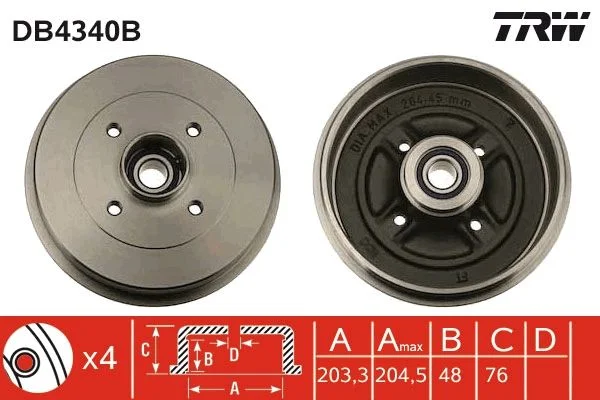 Tambor de Travão TRW DB4340B