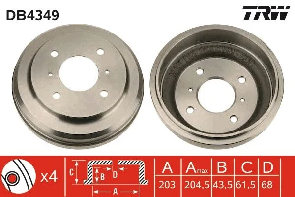 Tambor de Travão TRW DB4349