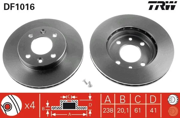 Brake Disc TRW DF1016