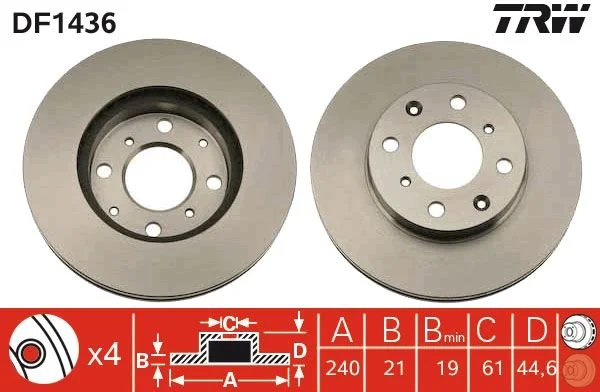 Brake Disc TRW DF1436