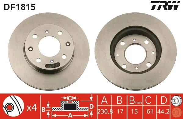 Brake Disc TRW DF1815