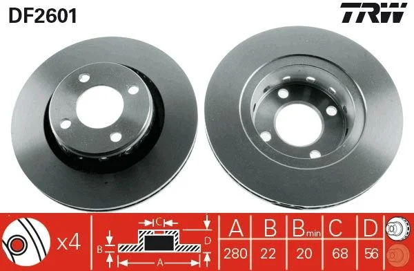 Brake Disc TRW DF2601