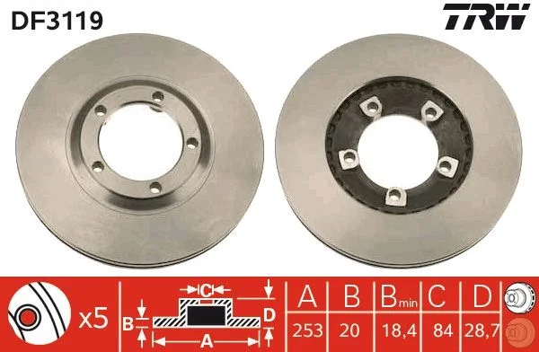 Brake Disc TRW DF3119
