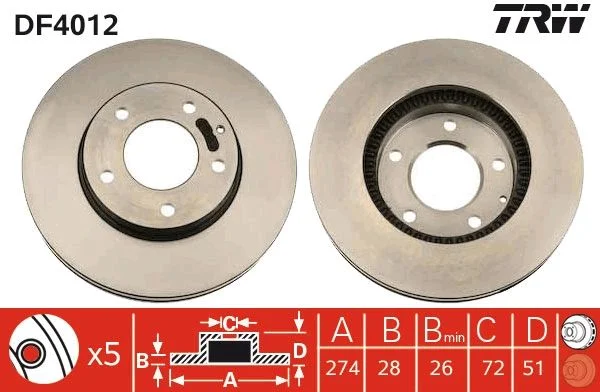 Brake Disc TRW DF4012