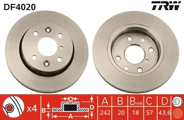 Brake Disc TRW DF4020