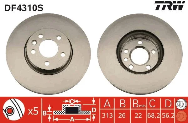 Disco de Travão TRW DF4310S