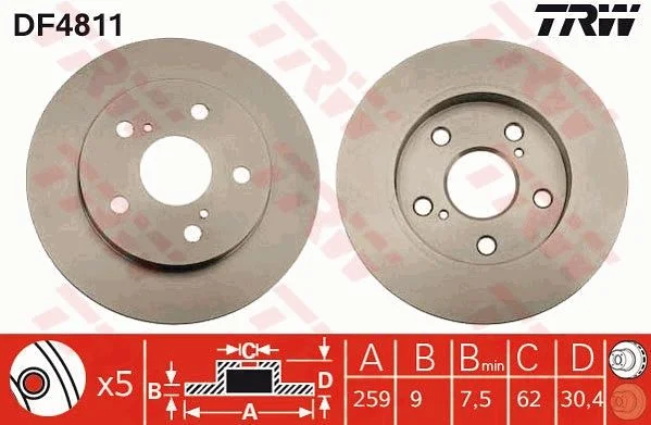Brake Disc TRW DF4811
