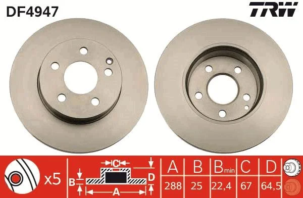 Brake Disc TRW DF4947