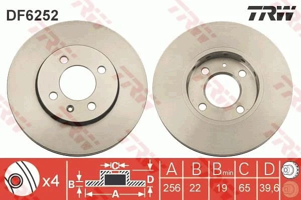 Brake Disc TRW DF6252
