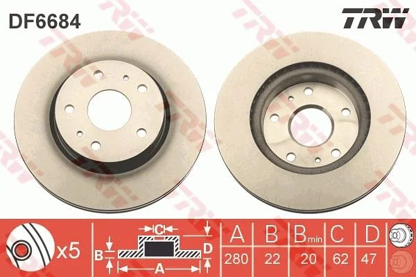 Brake Disc TRW DF6684