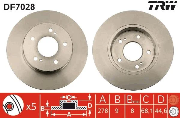 Brake Disc TRW DF7028