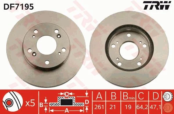 Brake Disc TRW DF7195
