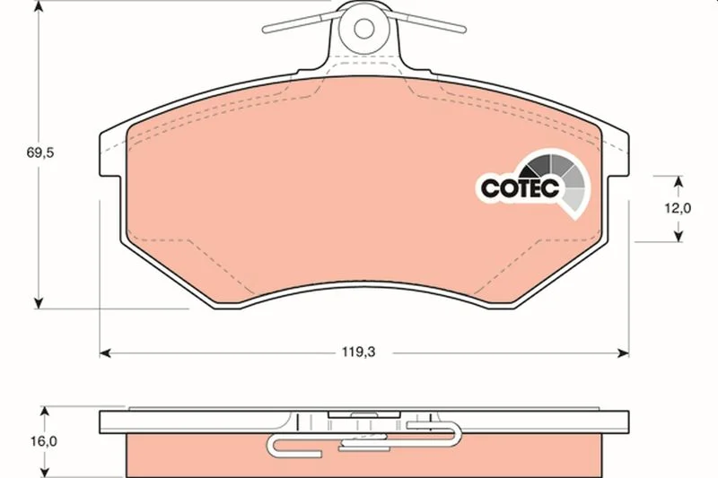 Conjunto de pastilhas de travão de disco TRW GDB1048