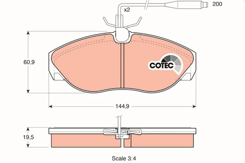 Conjunto de pastilhas de travão de disco TRW GDB1105