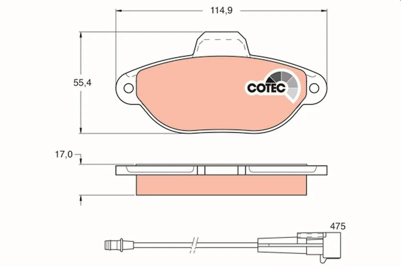 Conjunto de pastilhas de travão de disco TRW GDB1115