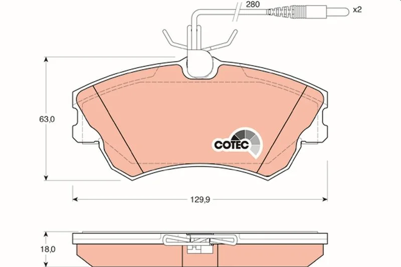 Conjunto de pastilhas de travão de disco TRW GDB1270
