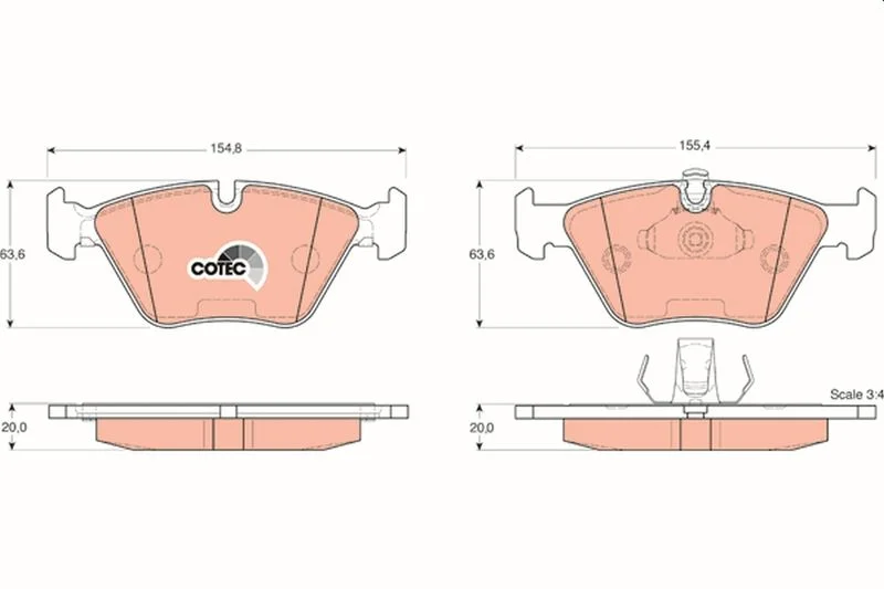 Brake Pad Set, disc brake TRW GDB1404