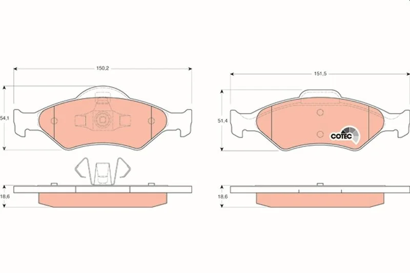 Brake Pad Set, disc brake TRW GDB1418