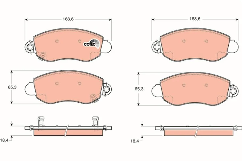 Conjunto de pastilhas de travão de disco TRW GDB1424