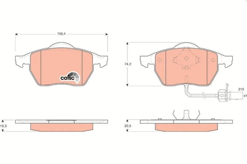 Brake Pad Set, disc brake TRW GDB1440