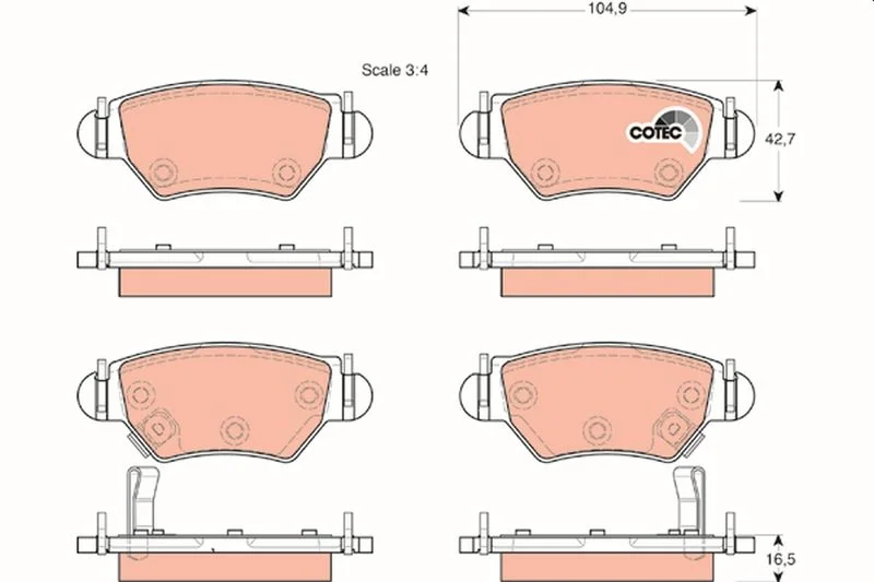 Brake Pad Set, disc brake TRW GDB1471