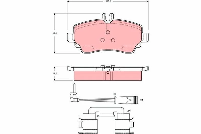 Conjunto de pastilhas de travão de disco TRW GDB1480