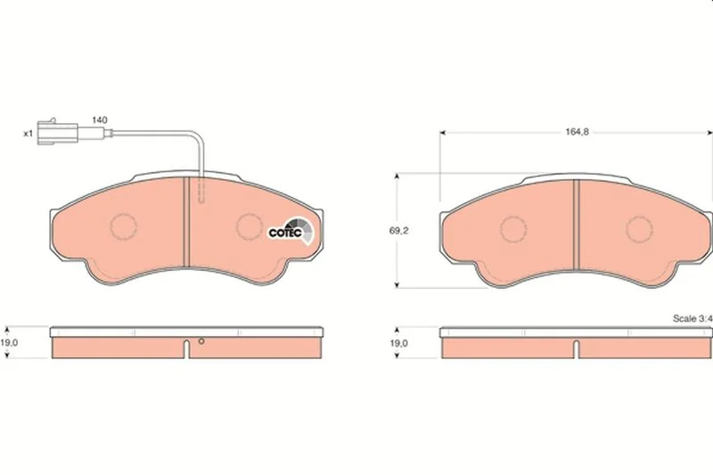 Brake Pad Set, disc brake TRW GDB1518