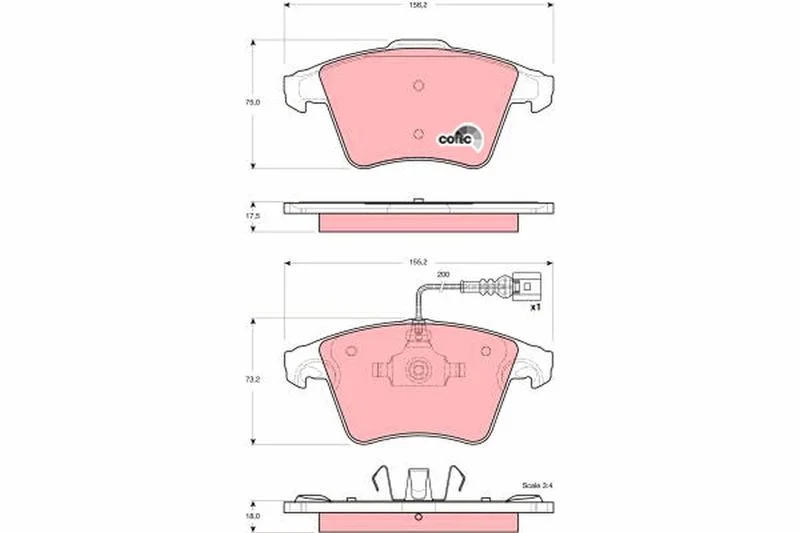 Conjunto de pastilhas de travão de disco TRW GDB1556