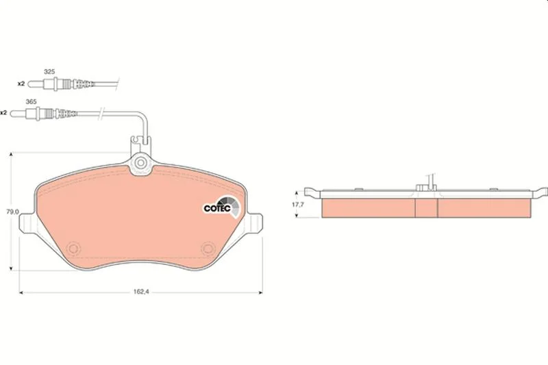 Brake Pad Set, disc brake TRW GDB1595