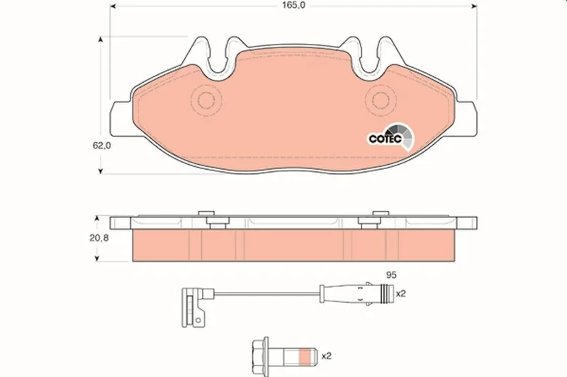 Conjunto de pastilhas de travão de disco TRW GDB1600