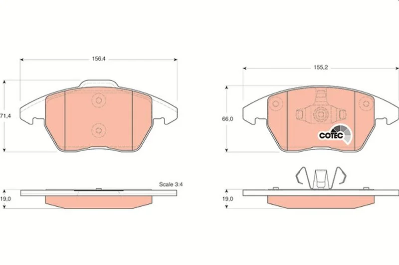 Brake Pad Set, disc brake TRW GDB1605