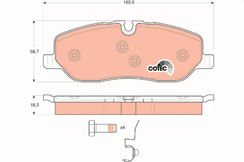 Conjunto de pastilhas de travão de disco TRW GDB1631