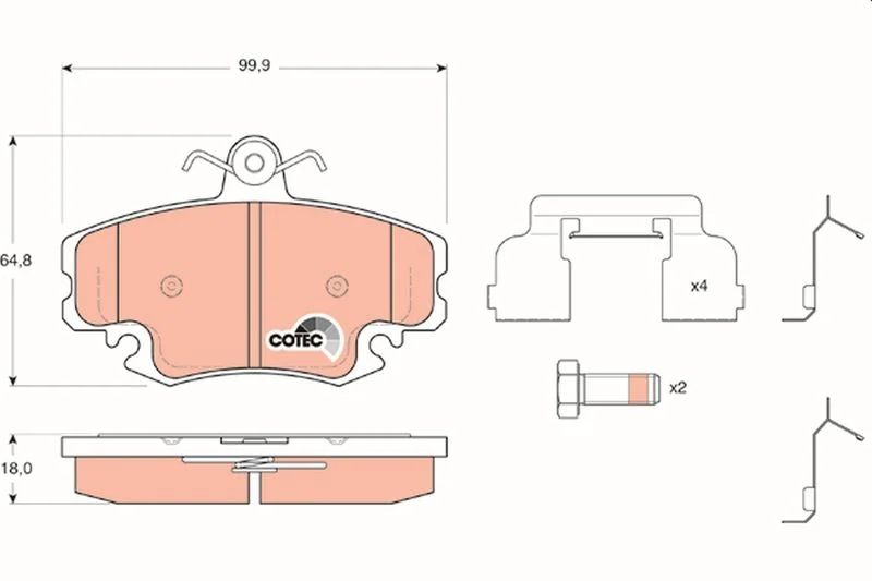 Brake Pad Set, disc brake TRW GDB1634