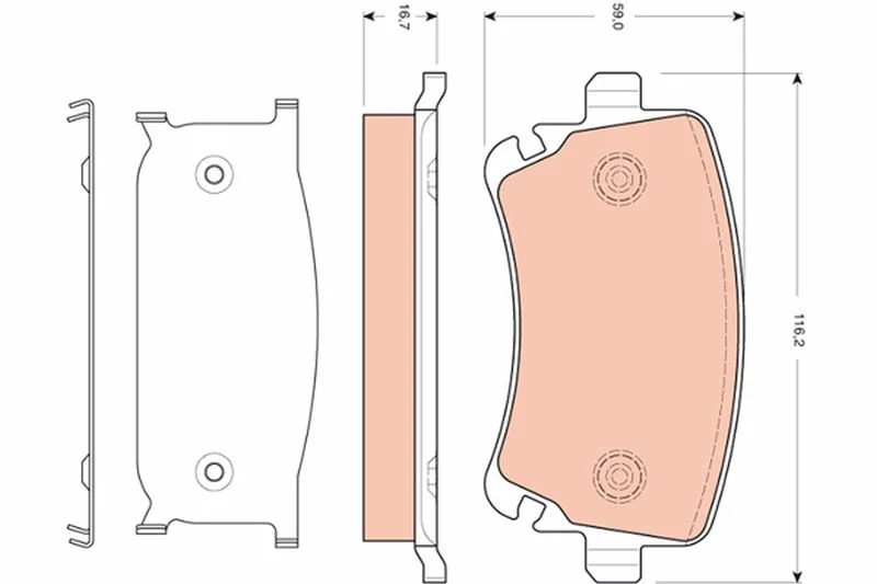 Brake Pad Set, disc brake TRW GDB1661