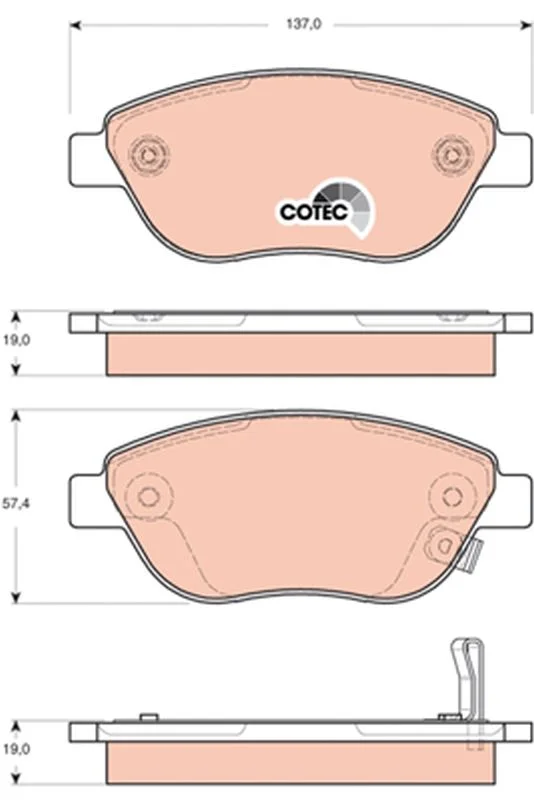 Conjunto de pastilhas de travão de disco TRW GDB1701