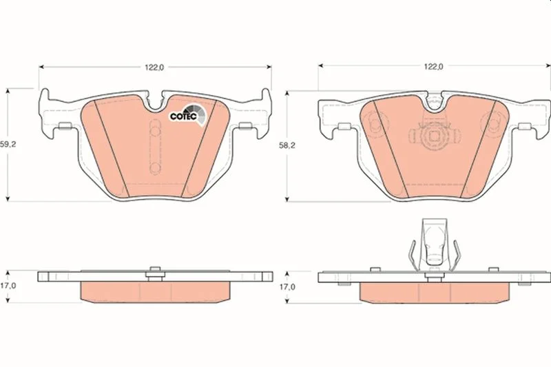 Brake Pad Set, disc brake TRW GDB1727