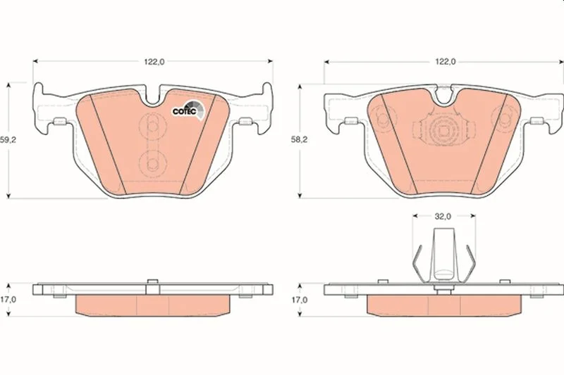 Brake Pad Set, disc brake TRW GDB1730