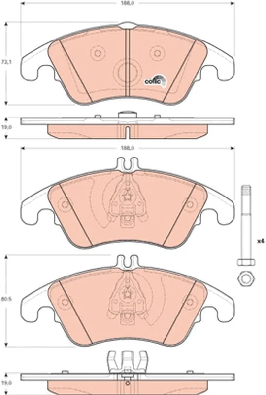 Conjunto de pastilhas de travão de disco TRW GDB1737
