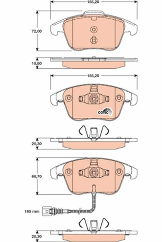 Conjunto de pastilhas de travão de disco TRW GDB1762
