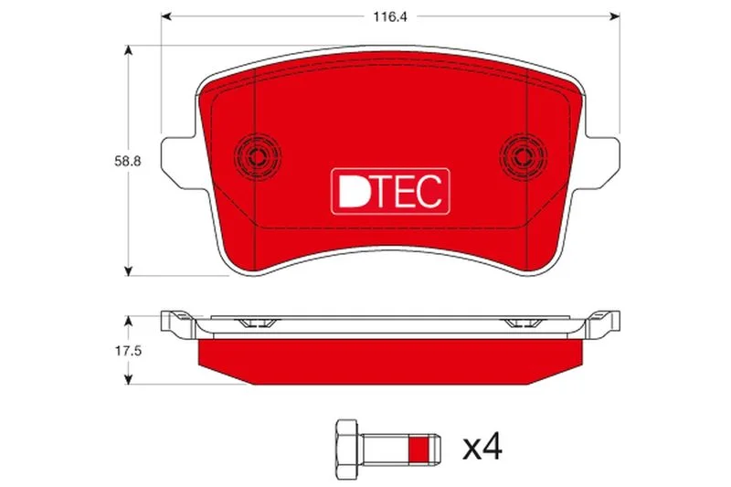 Conjunto de pastilhas de travão de disco TRW GDB1765DTE