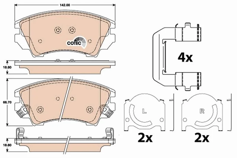 Brake Pad Set, disc brake TRW GDB1783