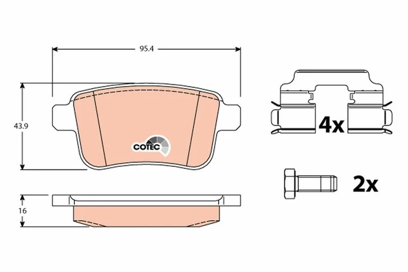 Brake Pad Set, disc brake TRW GDB1786