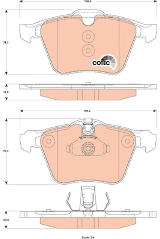 Conjunto de pastilhas de travão de disco TRW GDB1835